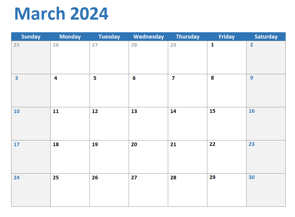 March Calendar